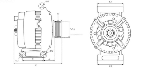 Δυναμό 12V/220A (LIN) -NLR