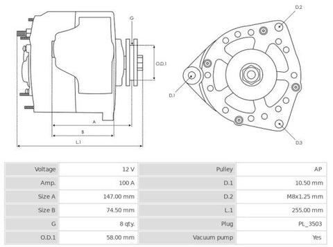 Δυναμό 12V/100A (F1 F2) -NLP