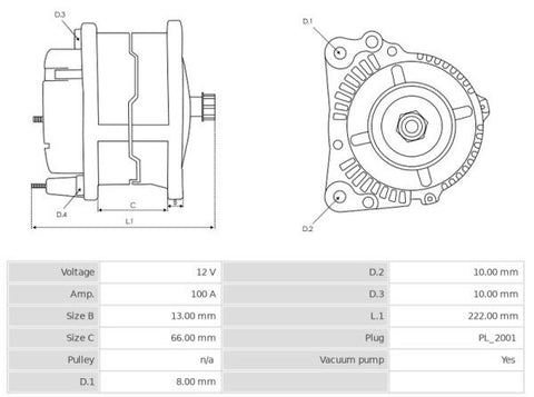 Δυναμό 12V/100A (F L) -NLR