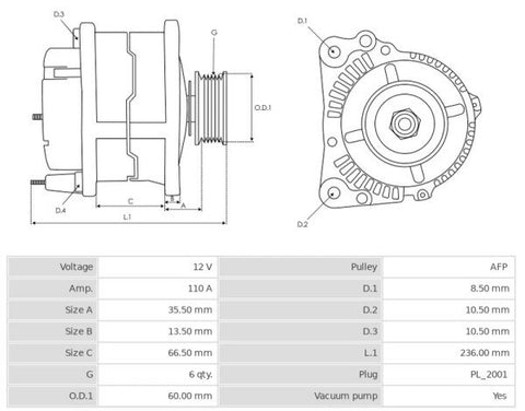 Δυναμό 12V/110A (F L) -NLP18