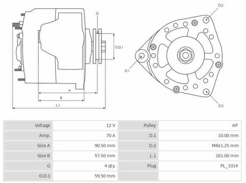 Δυναμό 12V/70A (S IG L) -NLR