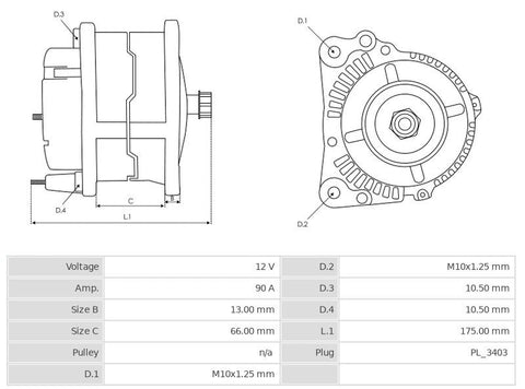 Δυναμό 12V/90A (P D) -NLR