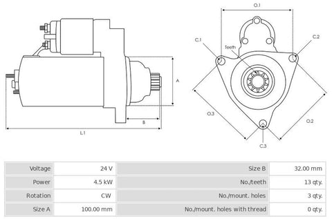 Μίζα 24V/4,5Kw 13t CW -PLA