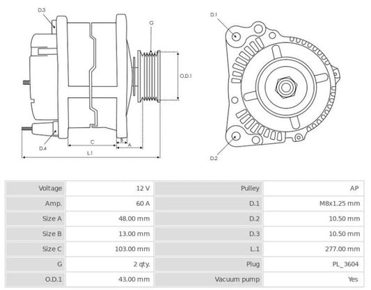 Δυναμό 12V/60A (IG L S) -NLP18