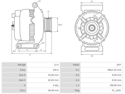 Δυναμό 12V/140A (LIN) -NLP