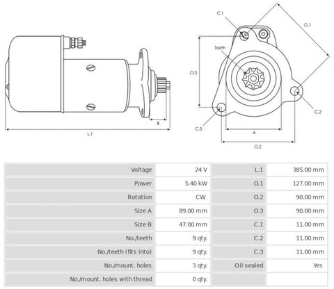 Μίζα 24V/5,4Kw 9t CW -NLP