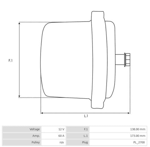 Δυναμό καινούριο Ανακατασκευής 12V/60A (L) -Δακτύλιοι