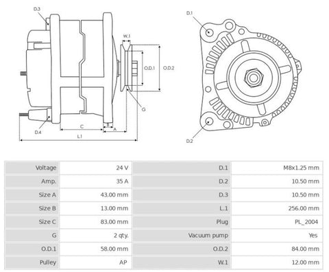 Δυναμό 24V/35A (L S) -NLP