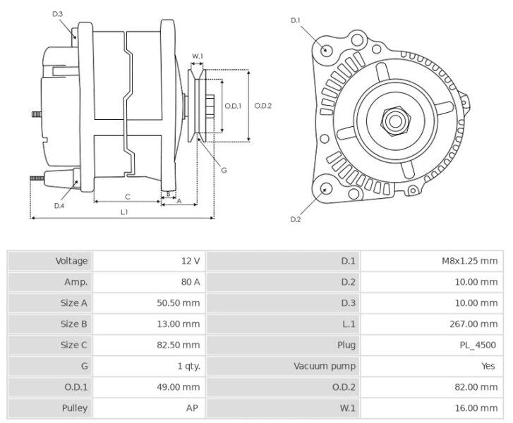 Δυναμό 12V/80A (S L IG) -NLR