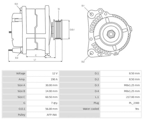 Δυναμό 12V/190A (L DFM) -NLR