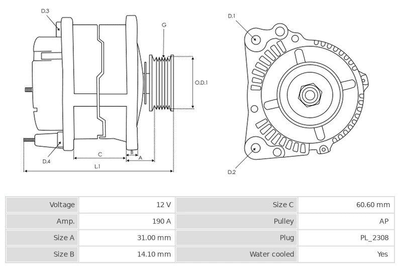 Δυναμό 12V/190A (L DFM) -NLR