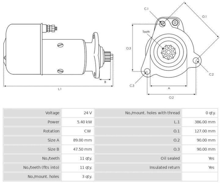 Μίζα 24V/5,4Kw 11t CW -NLR