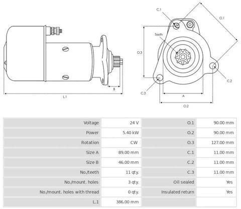 Μίζα 24V/5,4Kw 11t CW -NLP