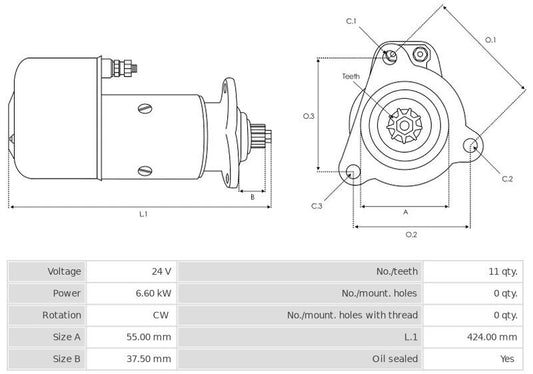 Μίζα 24V/6,6Kw 11t CW -NLP